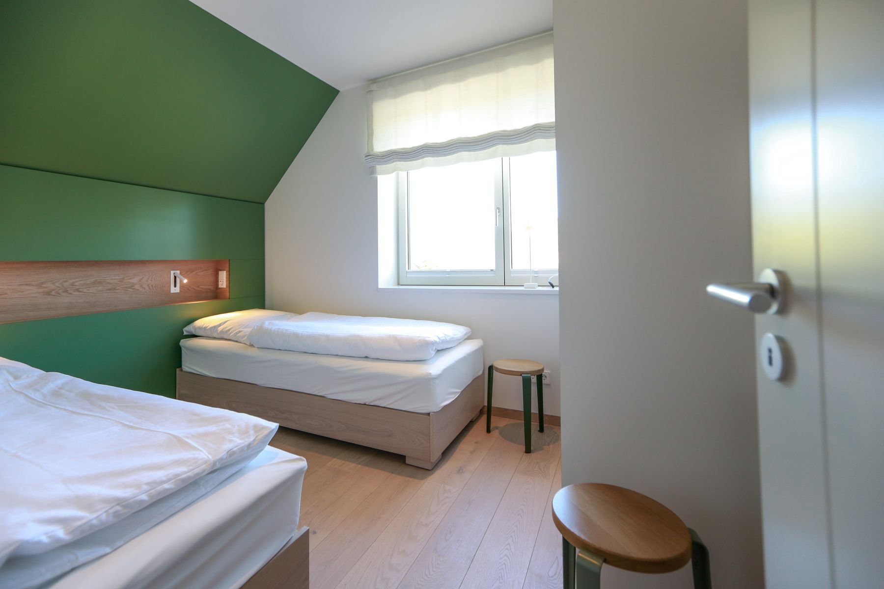 Landloft Ferienhaus Grünes Zimmer Bett